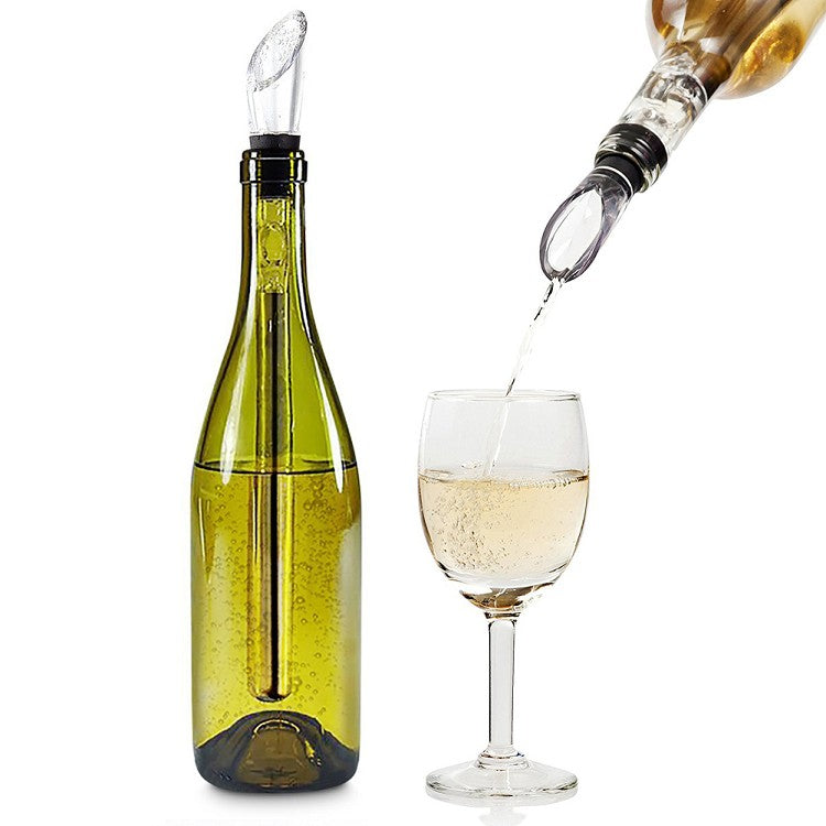 Bella Wine Chillers - Set of 2 Stainless Steel Wine Chiller Stick, 4 Wine  Markers and Wine Stopper. Iceless Wine Chiller Rod with Aerator and Pourer.