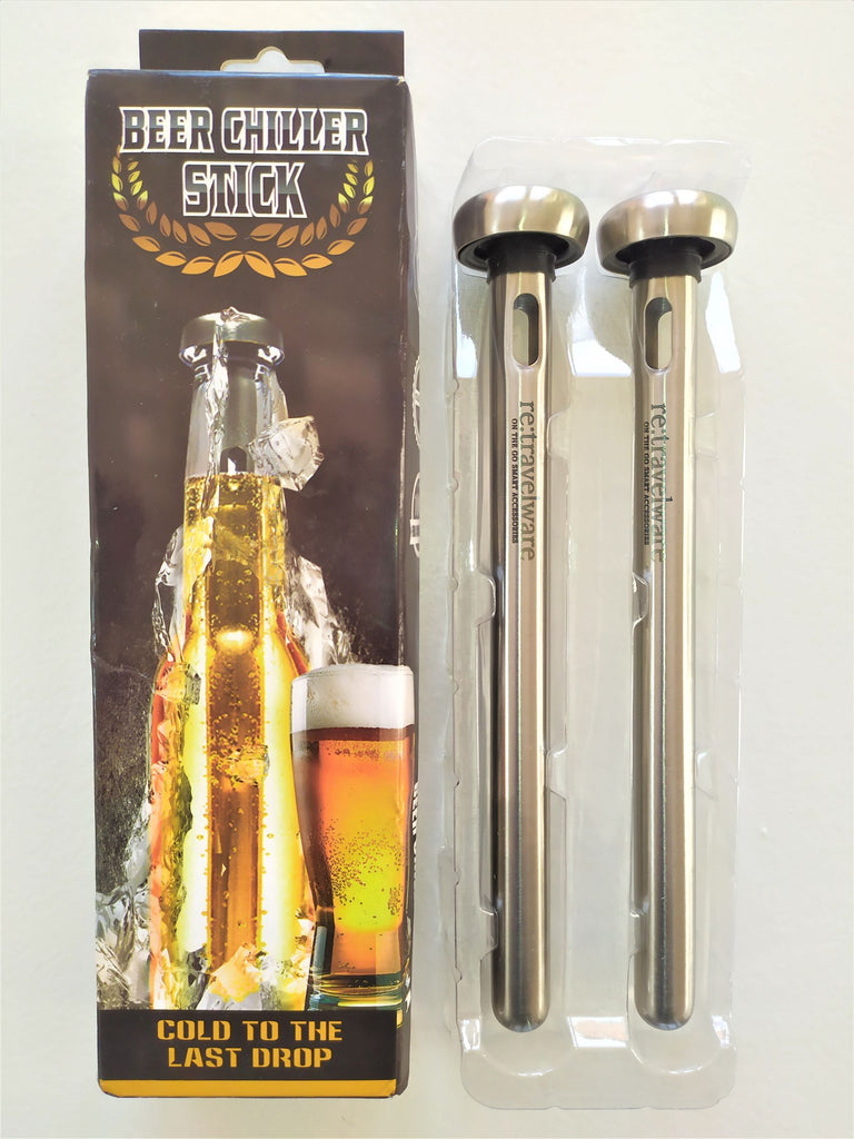 Best Beer Chiller Stick Pack of 2 - Bottle Opener Gift Included - Top